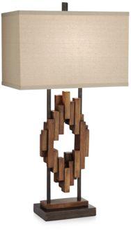 Faux Distressed Wood Table Lamp