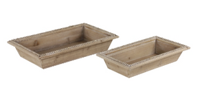 Set of 2 Wood Trays